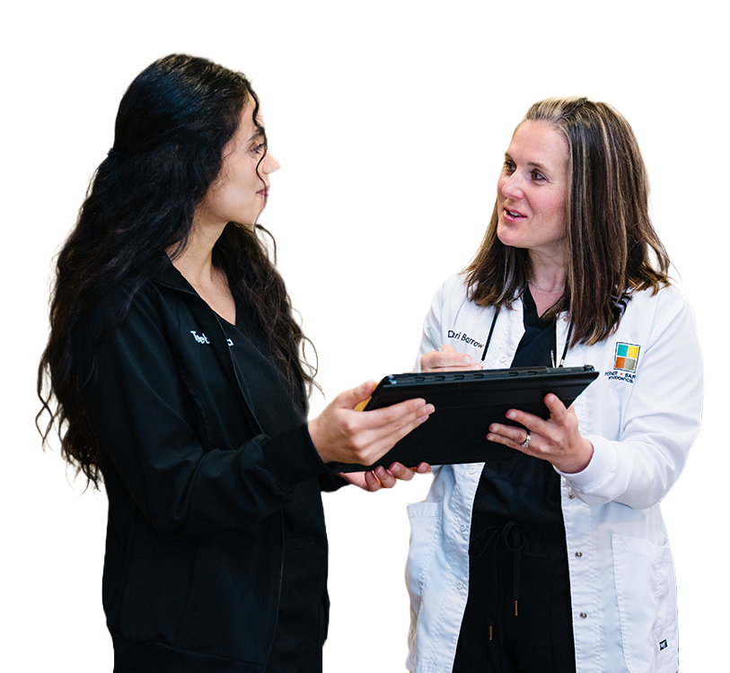 Doctor and staff